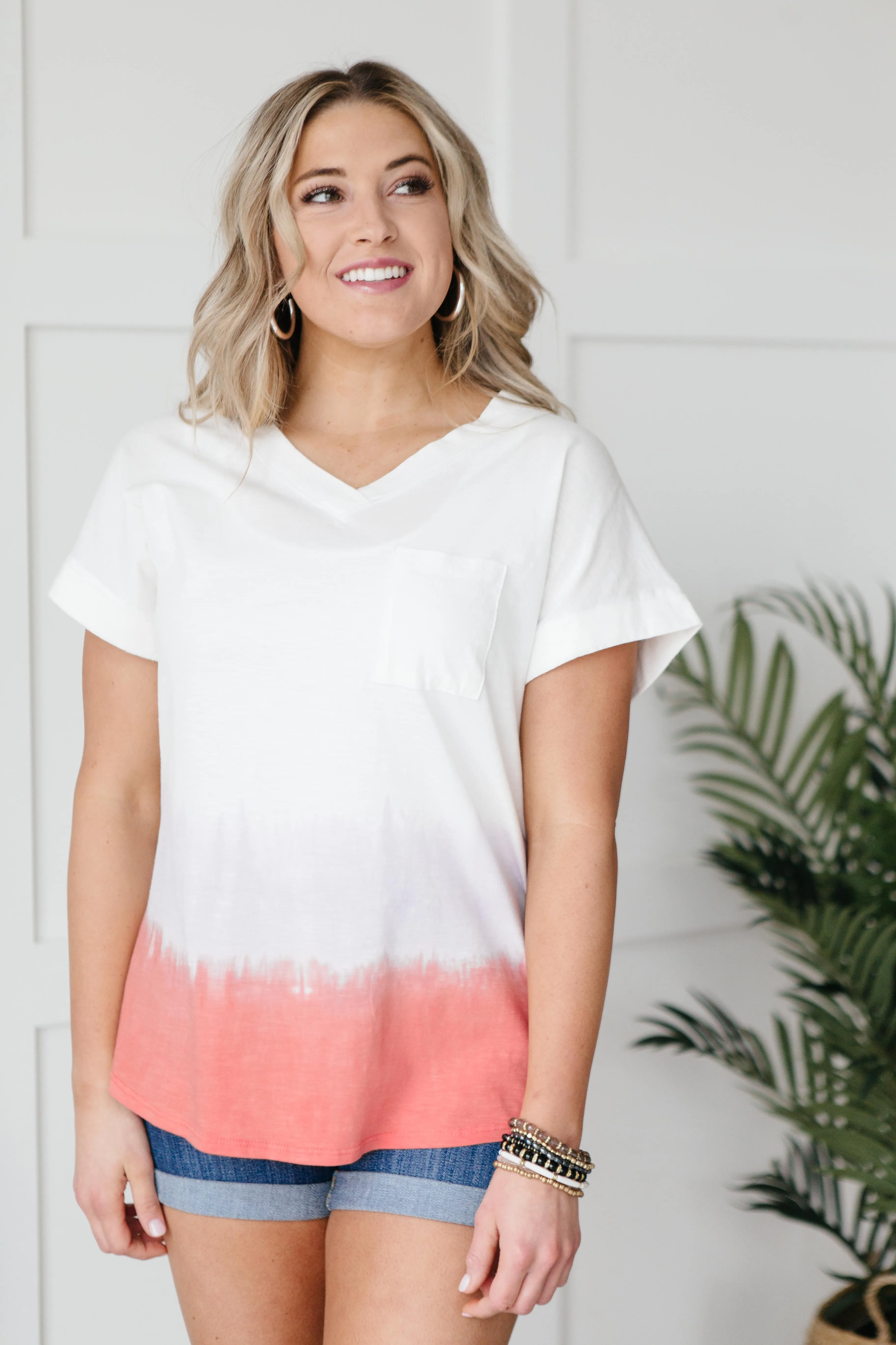 Color Block Tie Dye Top