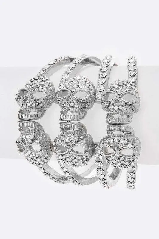 Crystal Skull Hinge Bangle