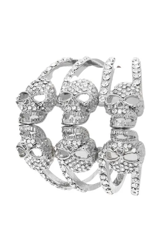 Crystal Skull Hinge Bangle