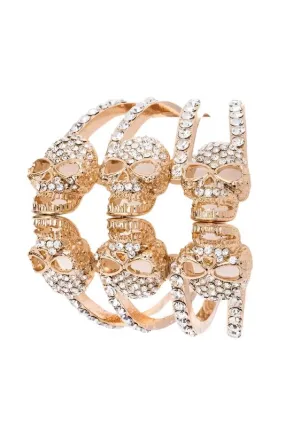Crystal Skull Hinge Bangle