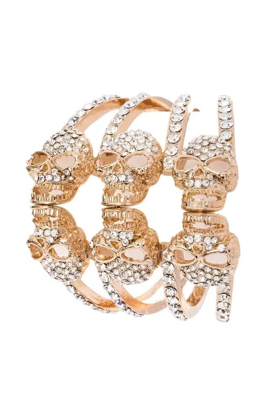 Crystal Skull Hinge Bangle