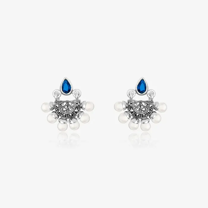 Dainty Blue Cz Earrings