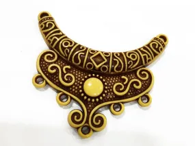 Dark Brown Designer Plastic Pendant (63x40 mm)