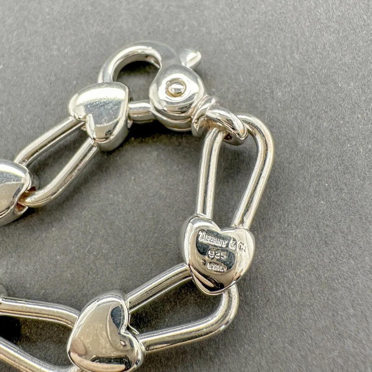 Estate Tiffany & Co. SS 18 Heart Link Necklace