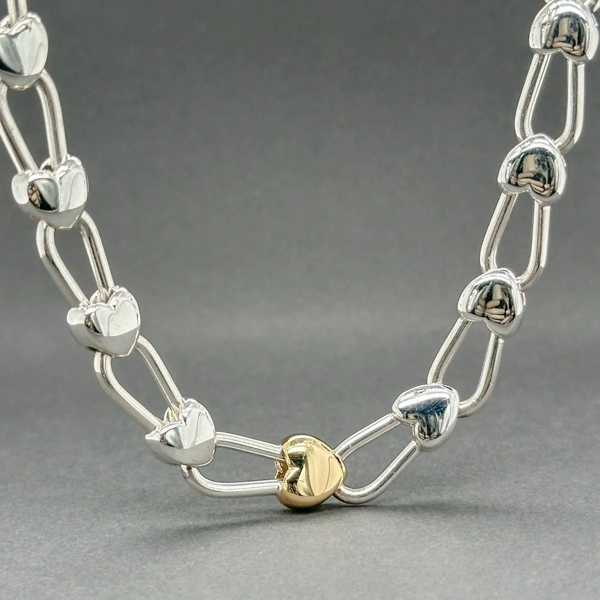 Estate Tiffany & Co. SS 18 Heart Link Necklace