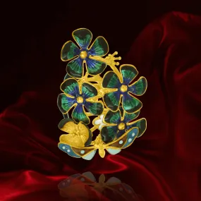 Exotic Blossom and Dragonfly Ring