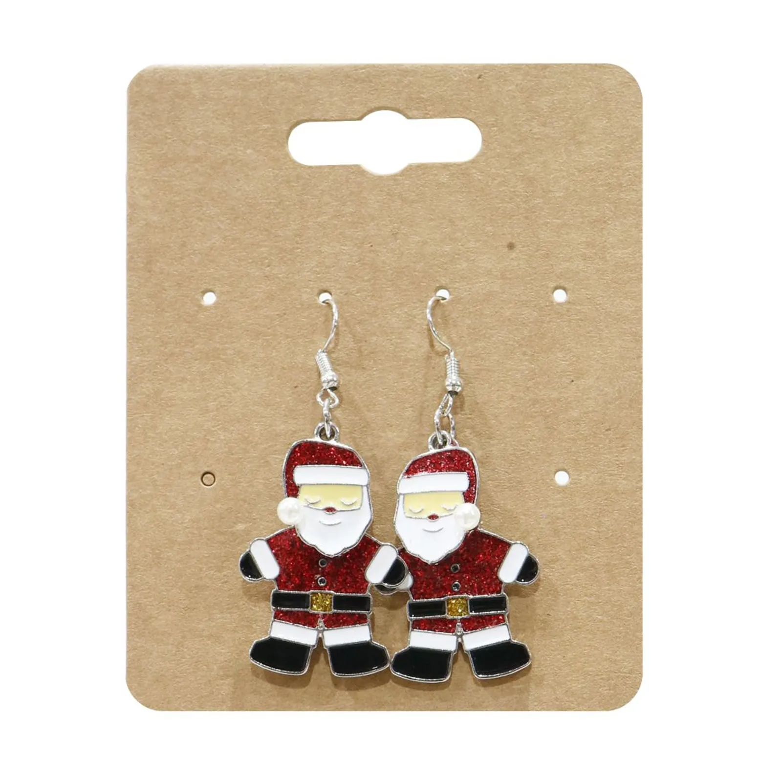 Festive Magic Metal Santa Dangly Earrings