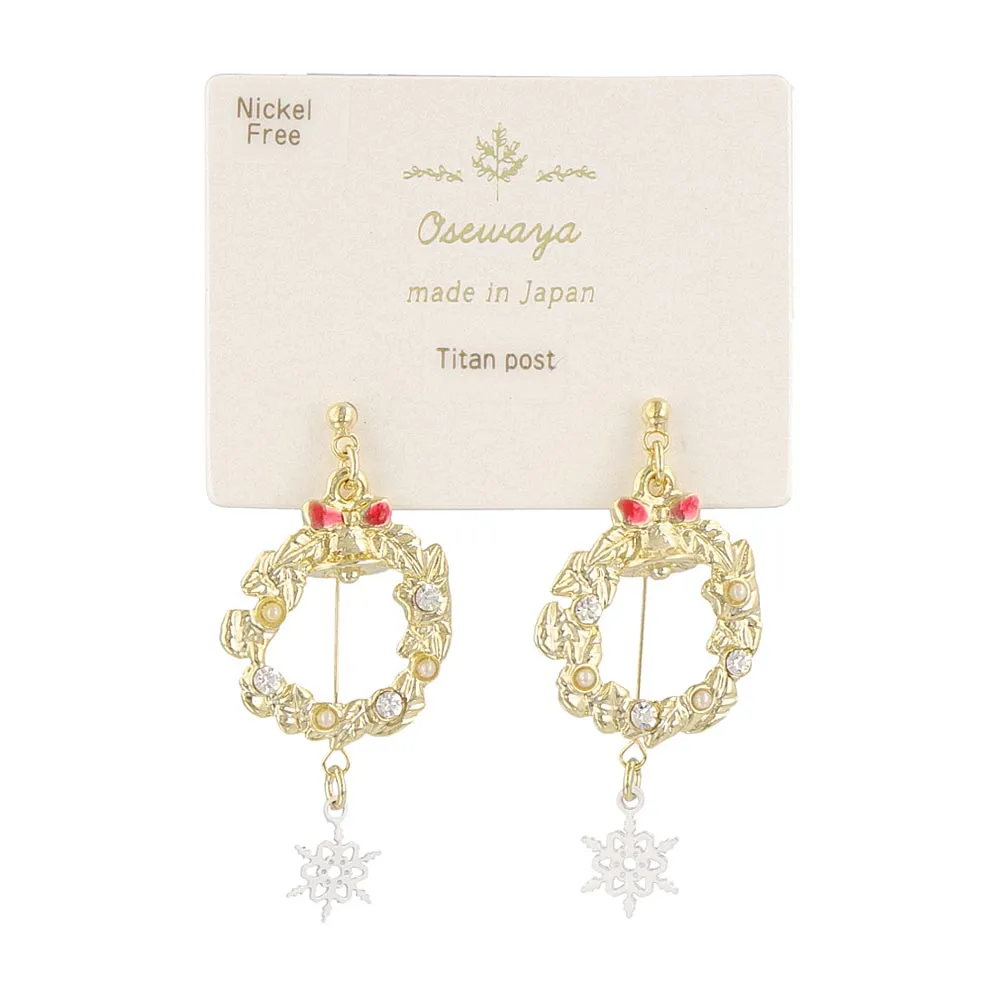 Festive Wreath Drop Earrings
