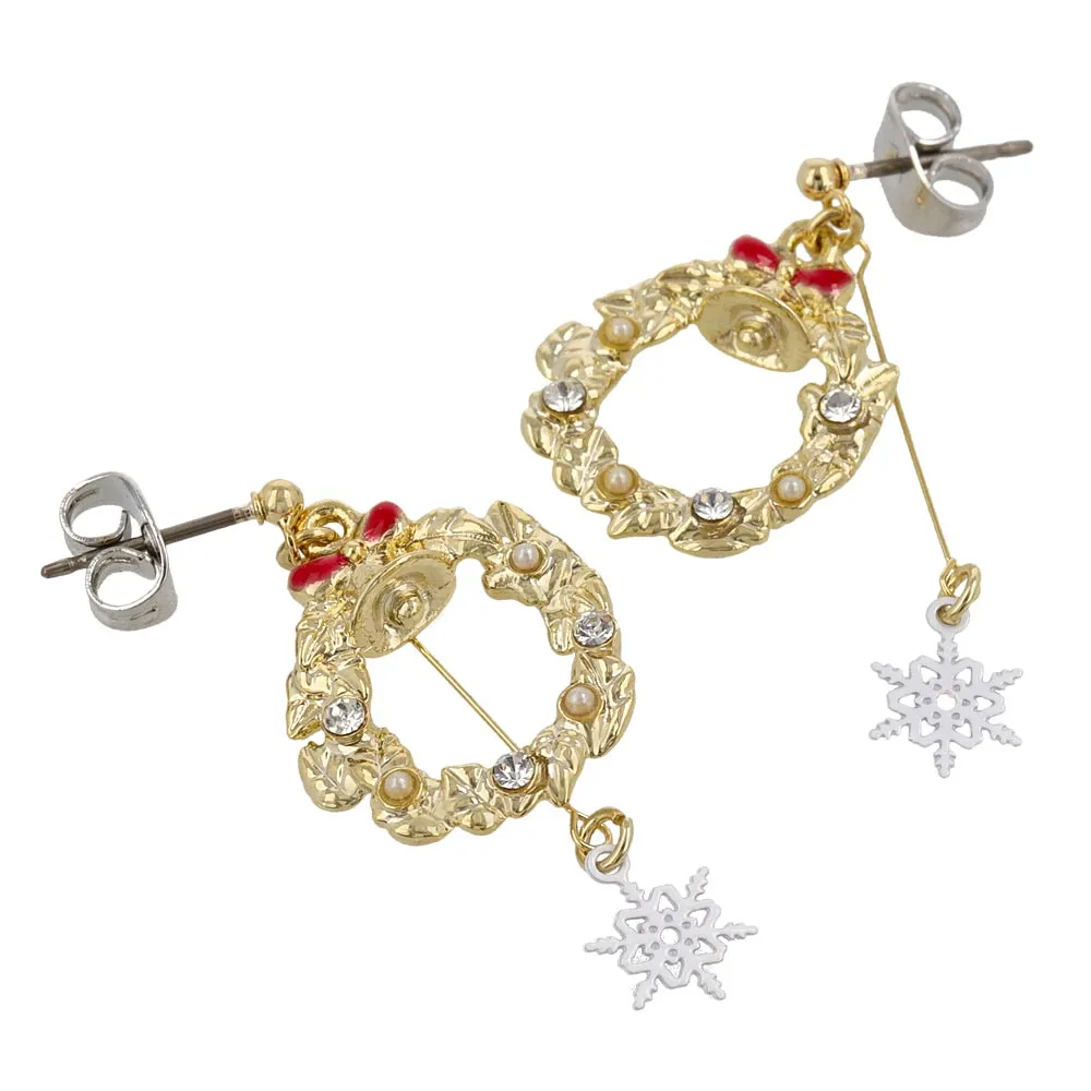 Festive Wreath Drop Earrings