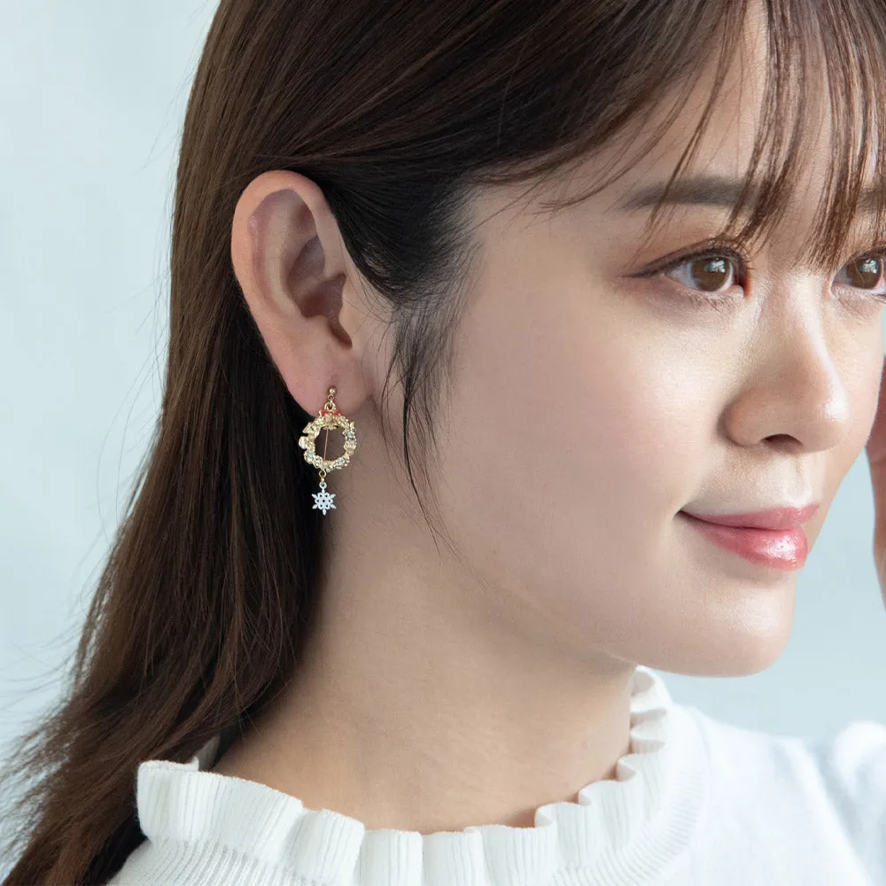 Festive Wreath Drop Earrings