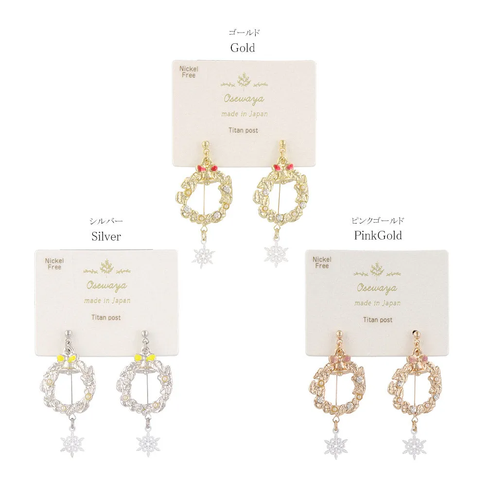 Festive Wreath Drop Earrings