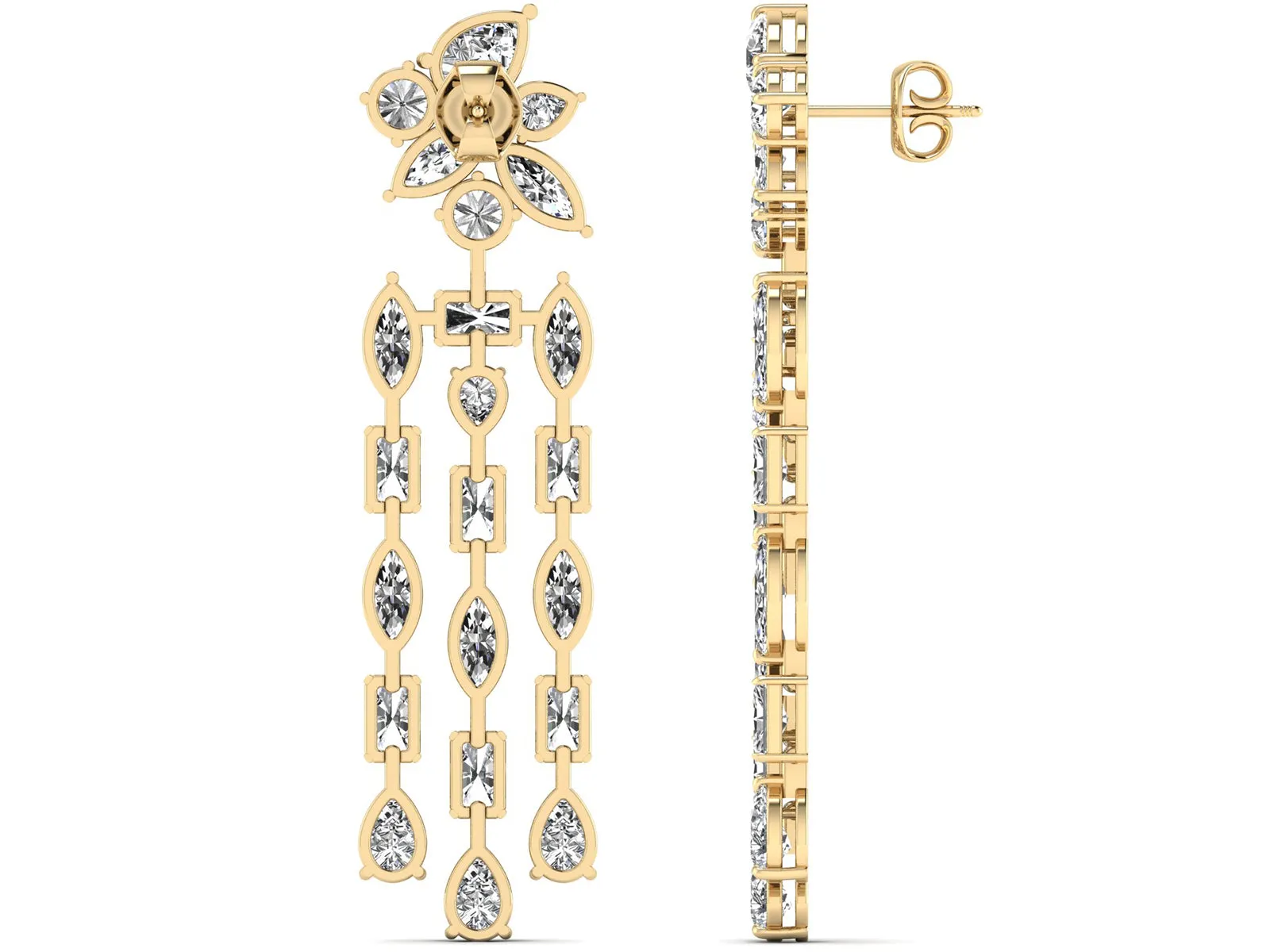 Floral Chandelier Earrings - 16.14 ct.