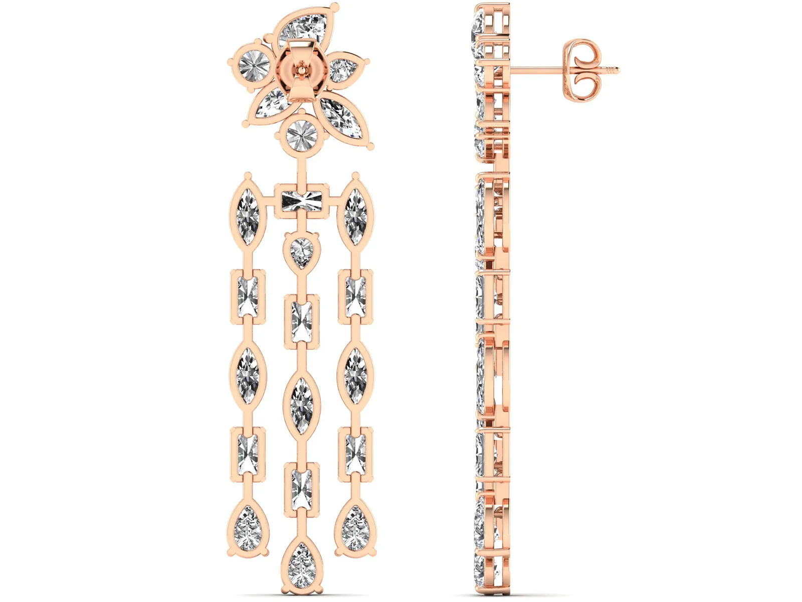 Floral Chandelier Earrings - 16.14 ct.