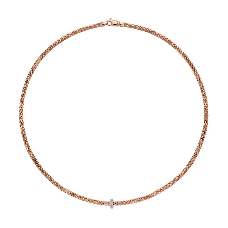FOPE 'PRIMA' 18CT ROSE GOLD DIAMOND NECKLACE