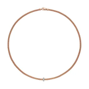 FOPE 'PRIMA' 18CT ROSE GOLD DIAMOND NECKLACE