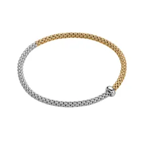 FOPE 'PRIMA' 18CT YELLOW & WHITE GOLD DIAMOND BRACELET SIZE MEDIUM