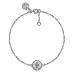 Gabriel & Co | 925 Sterling Silver Diamond Bujukan Cross Bracelet