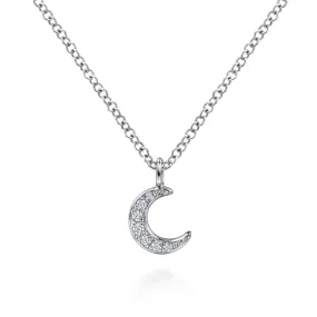 Gabriel & Co  White Gold Pava Moon Pendant