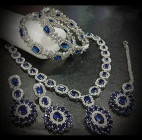 Geometric Rectangular Pattern Necklace Set With Bangles Earrings And Maang Tikka Floral, Rounded shape Gives Elegant Timeless Appeal