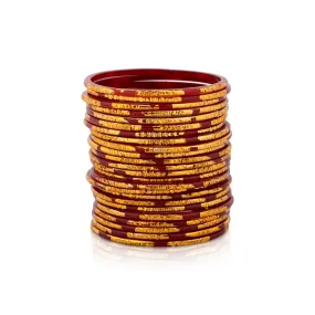Glass Bangles - 2.05 Inches | 2 Dozen/ Glass Chudi/ Glass Lahthi for Women