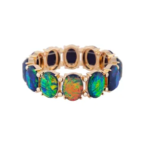 Gold Multi Reflective Stone Stretch Bracelet