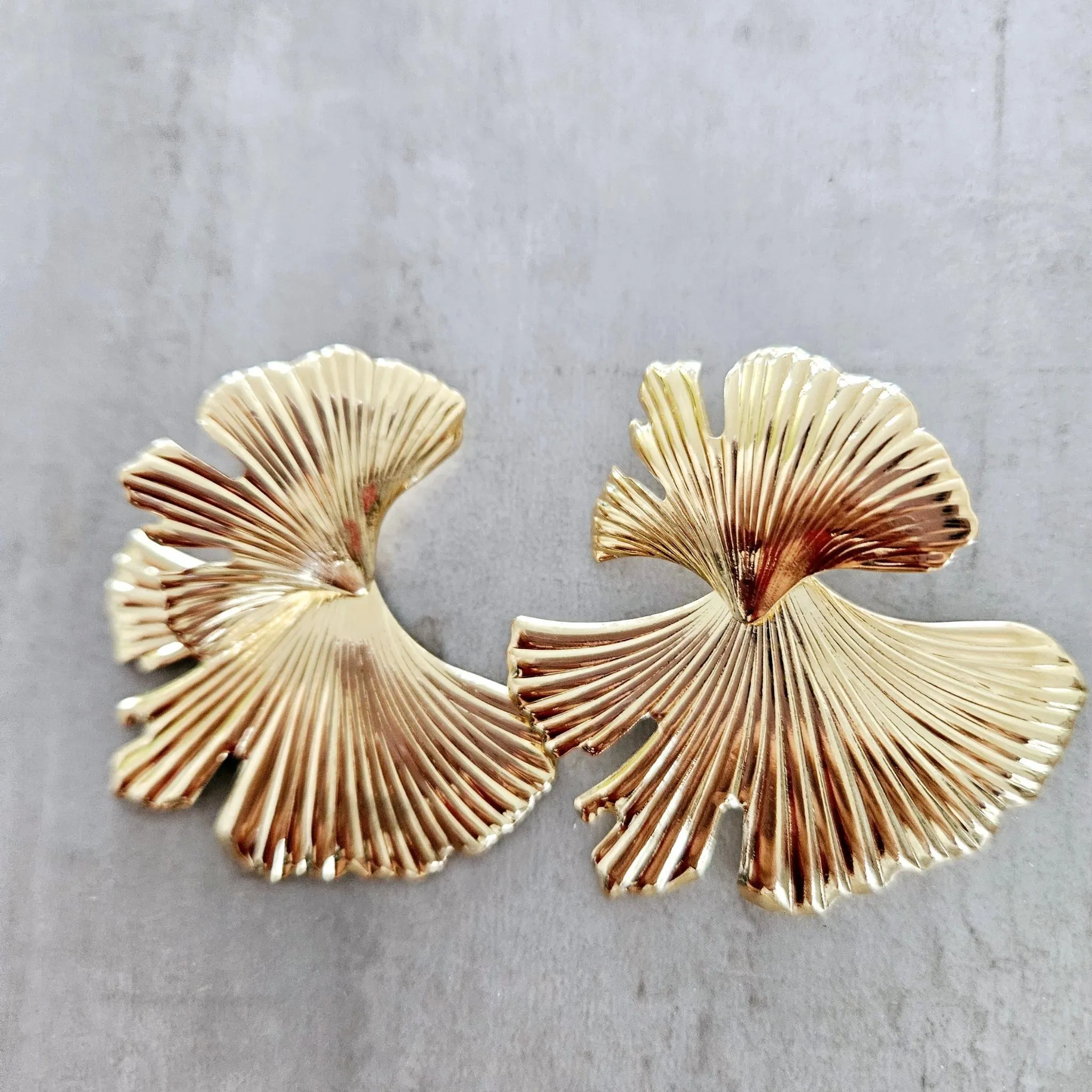 Gold Textured Extravaganza Earrings