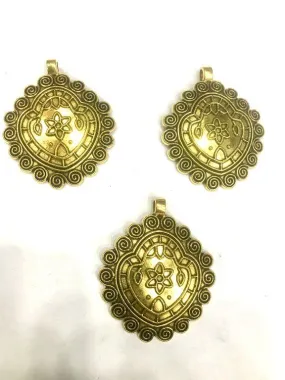 Golden Designer Metal Pendants (55x45 mm)