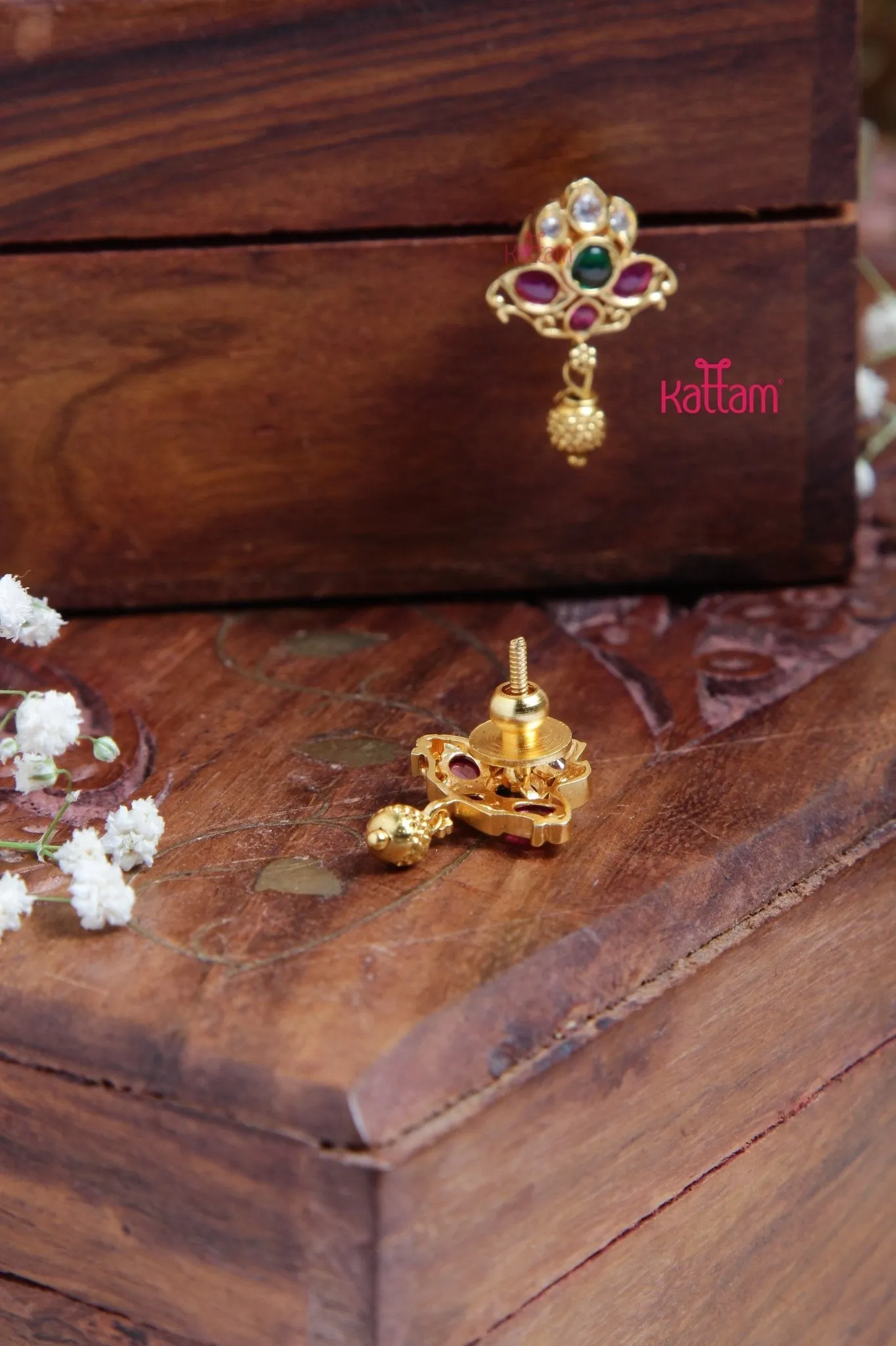 Goldtone Tiny Flower Drop Earring