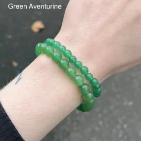 Green Aventurine Stretch Bead Bracelet