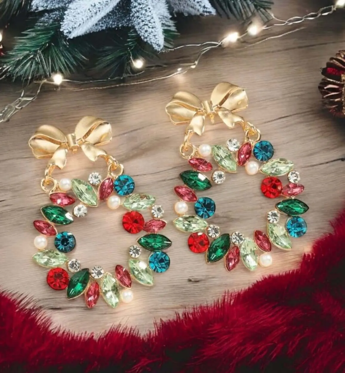 Holiday Wreath Earrings