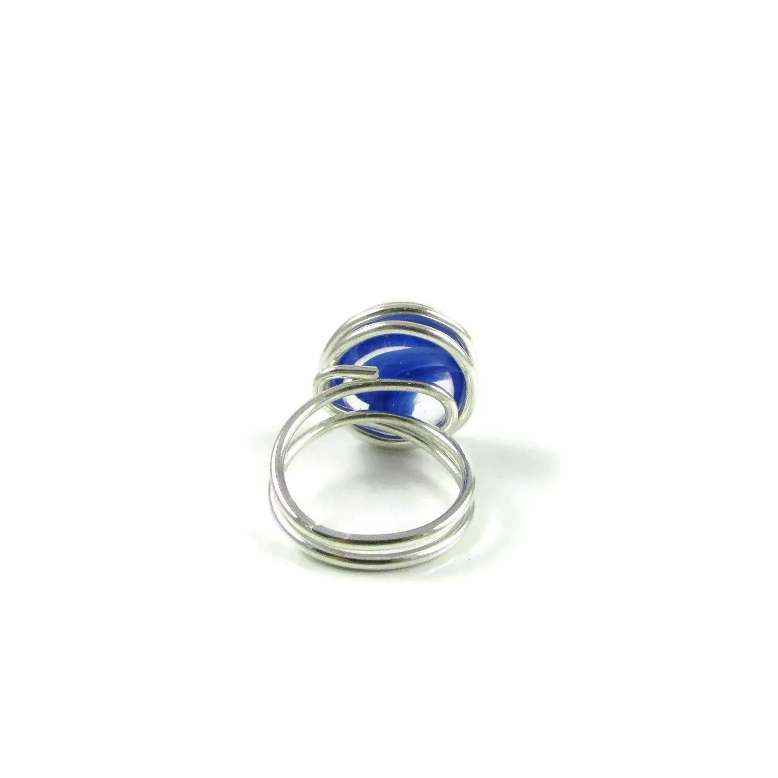 Infinity Glass Ring - Blue Stripe