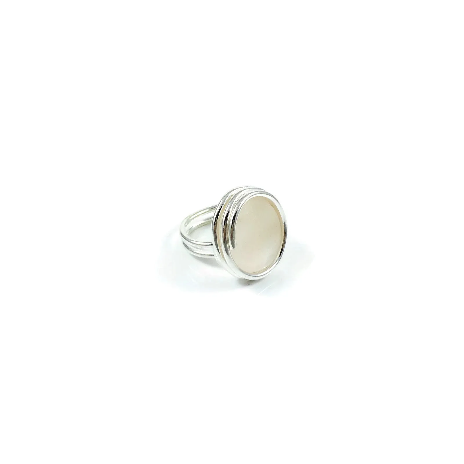 Infinity Glass Ring - Pink Matte