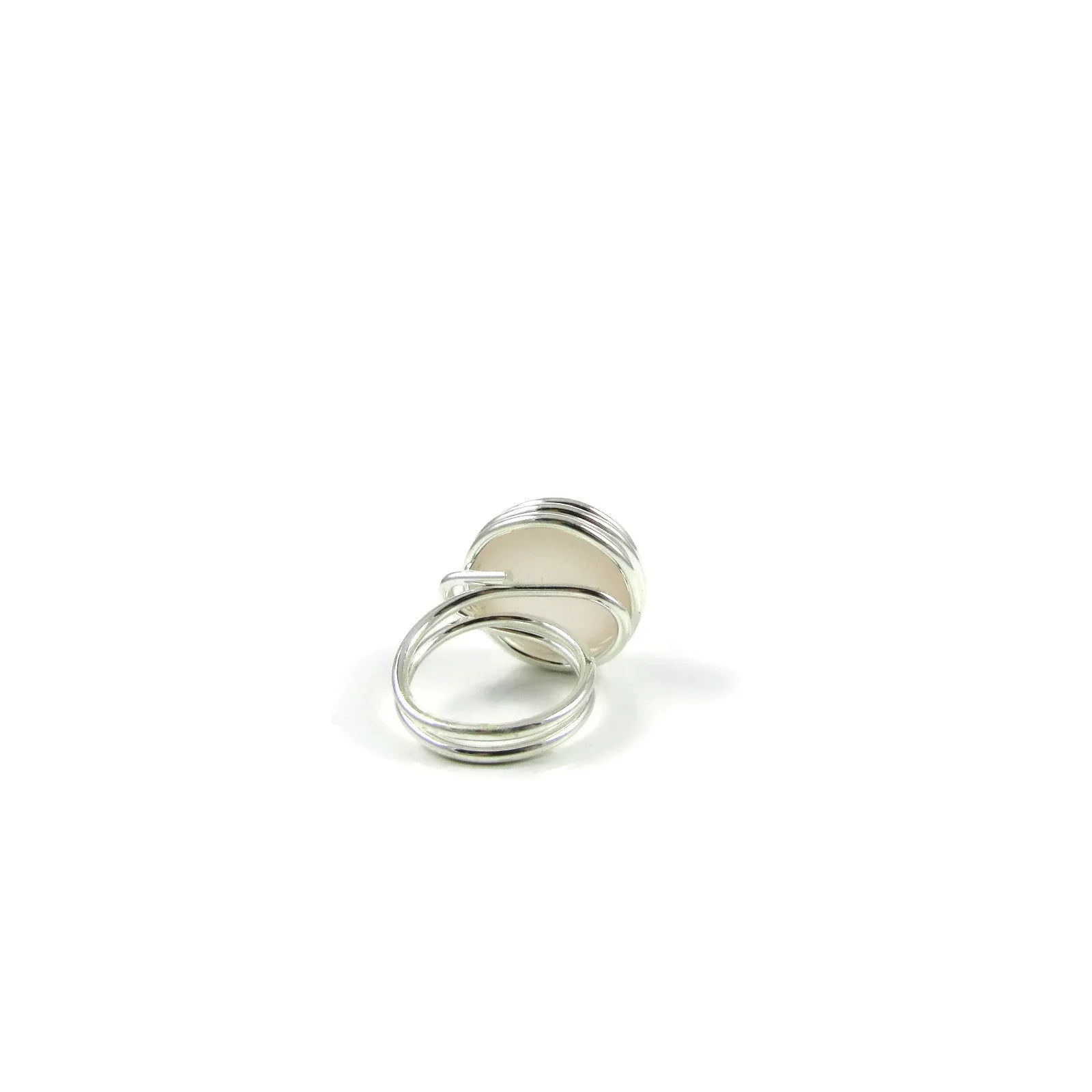 Infinity Glass Ring - Pink Matte