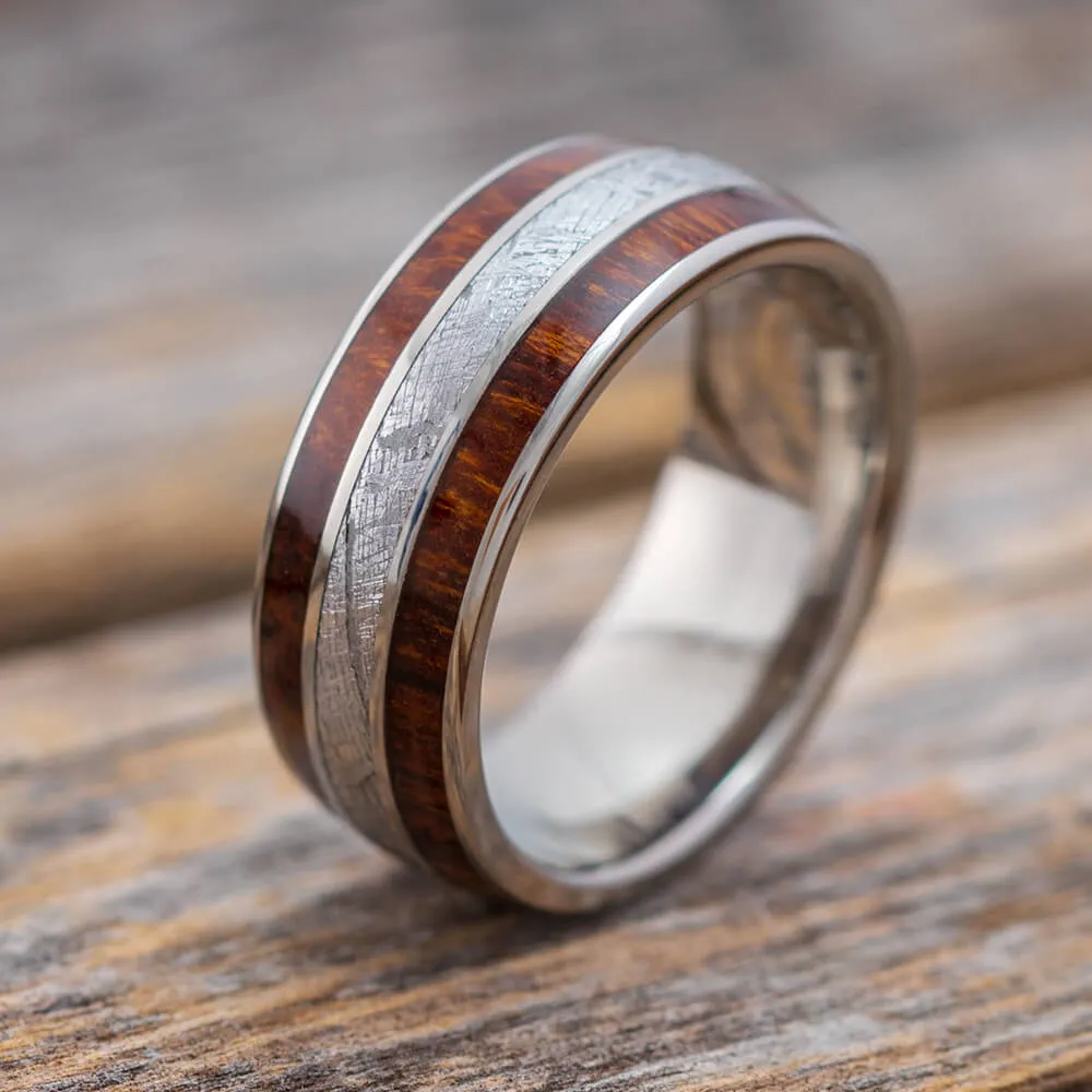 Ironwood and Meteorite Men's Wedding Band