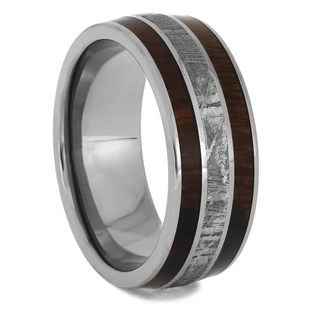 Ironwood and Meteorite Men's Wedding Band