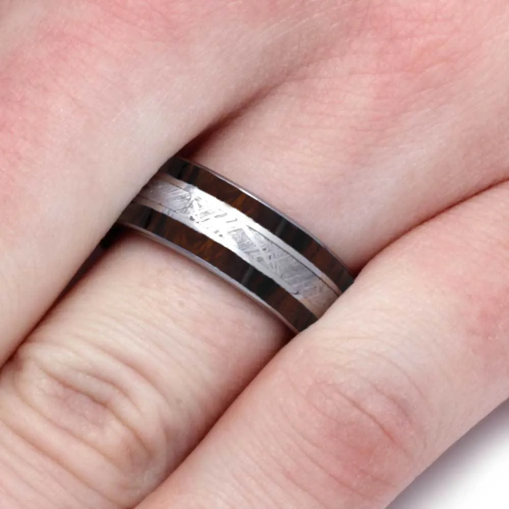 Ironwood and Meteorite Men's Wedding Band
