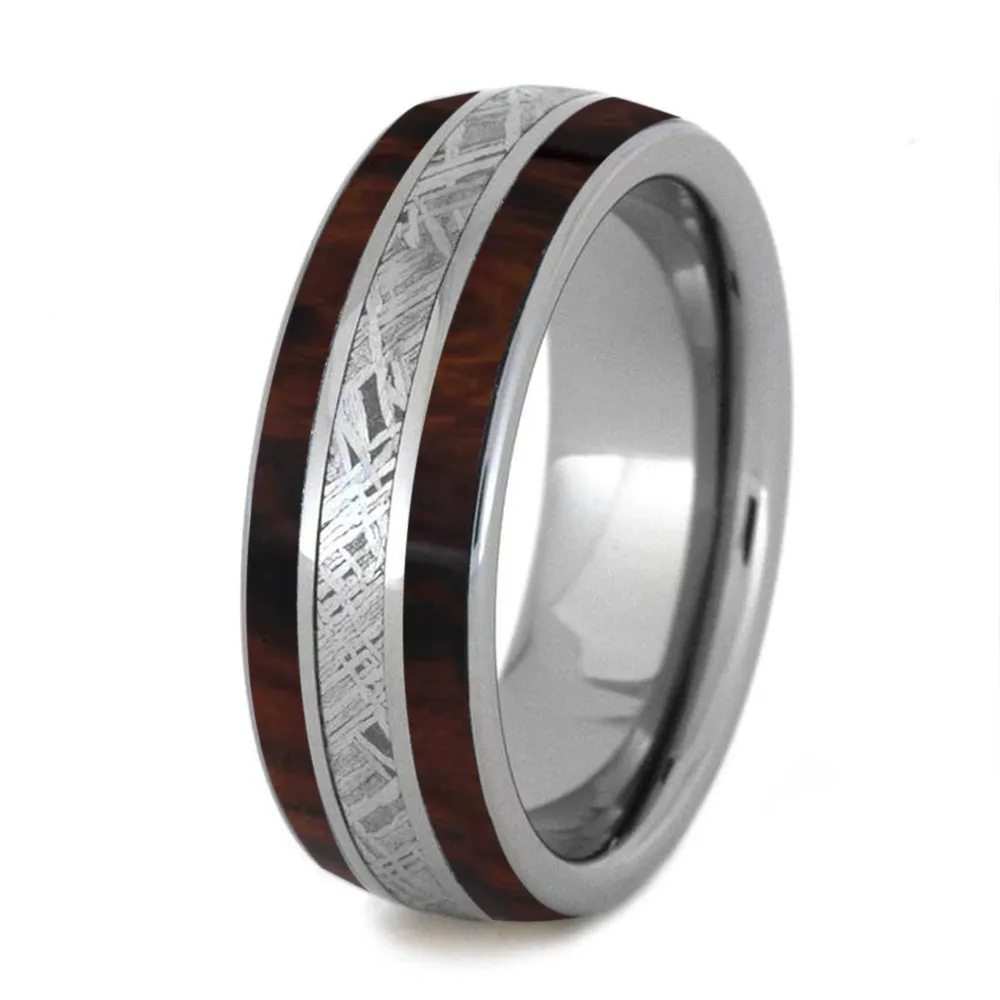 Ironwood and Meteorite Men's Wedding Band