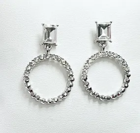 Kaci - Rhinestone Circle Drop Earrings