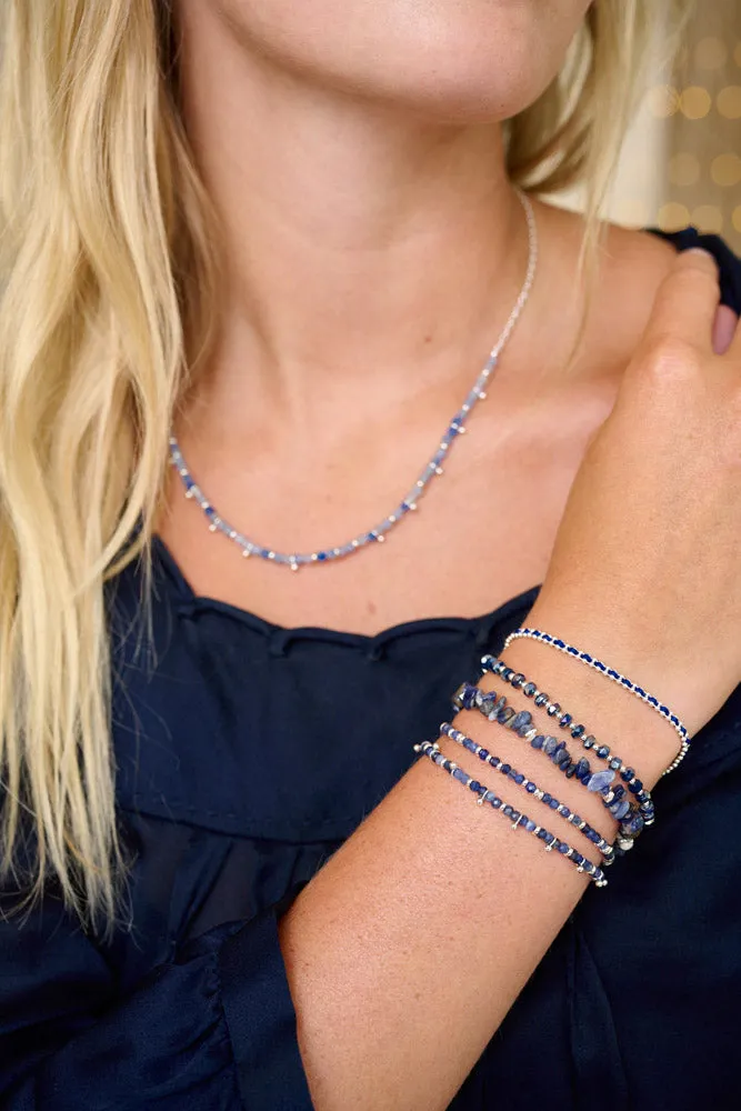 Kadavu Denim Sodalite & Silver Bracelet Stack