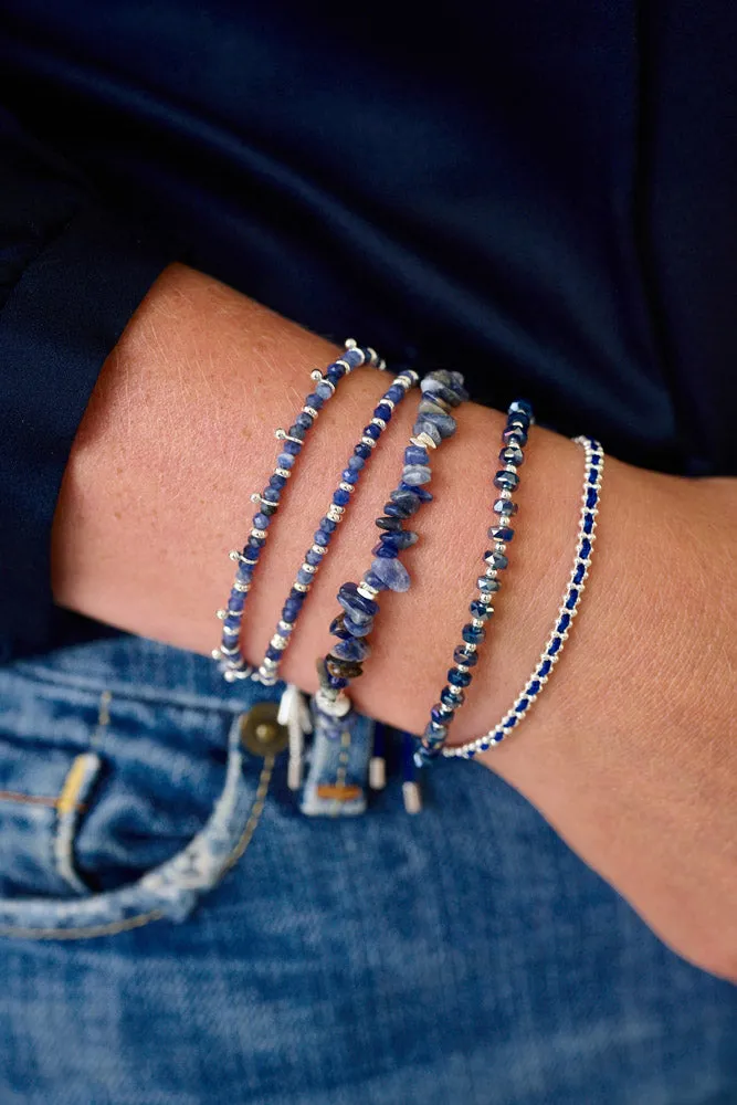 Kadavu Denim Sodalite & Silver Bracelet Stack