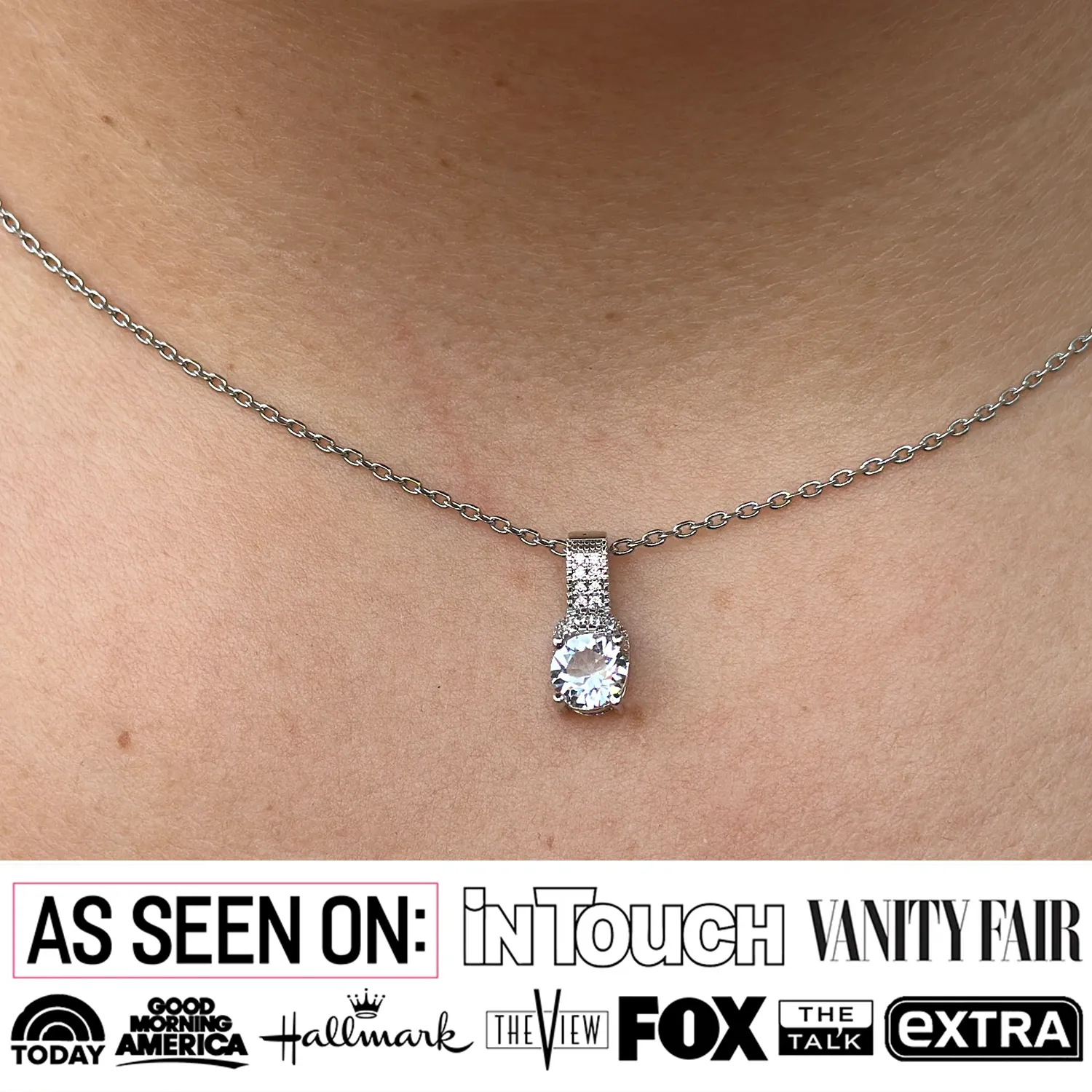 Laya 18k White Gold Plated Pendant Necklace with Swarovski Crystals