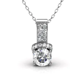 Laya 18k White Gold Plated Pendant Necklace with Swarovski Crystals