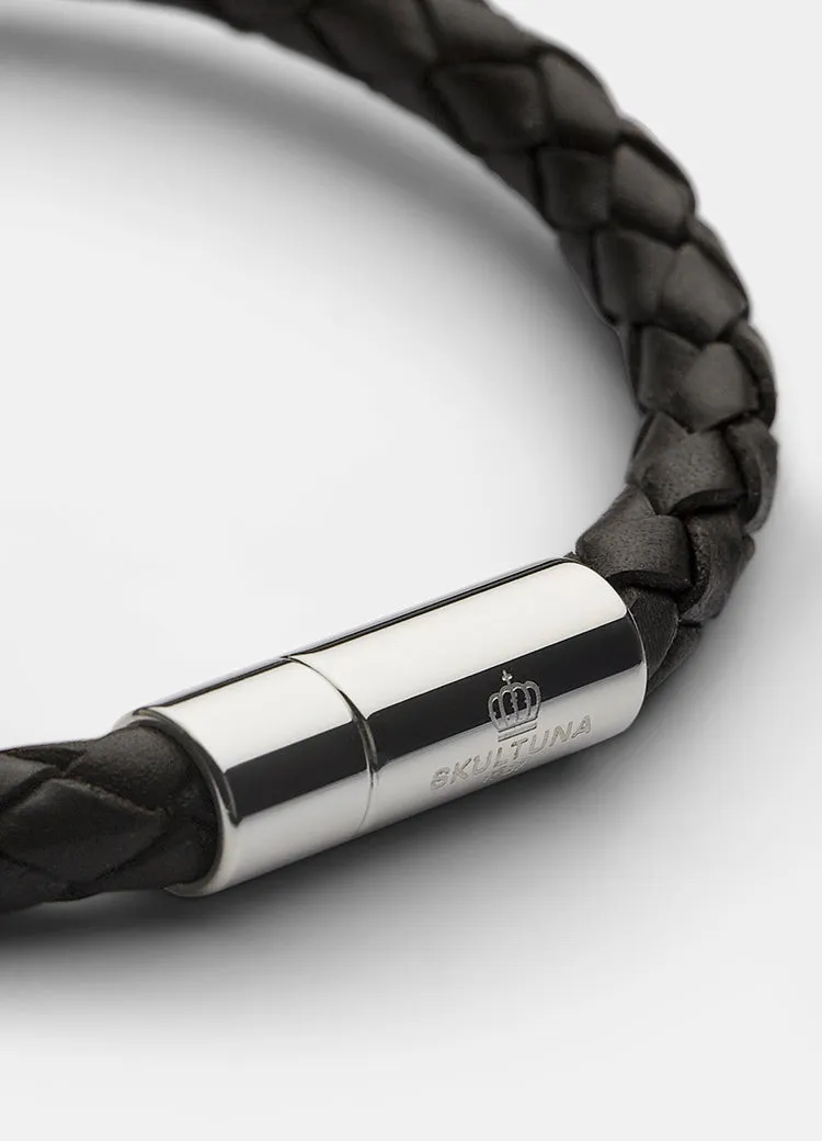 Leather Bracelet | 6mm | Silver | Dark Brown