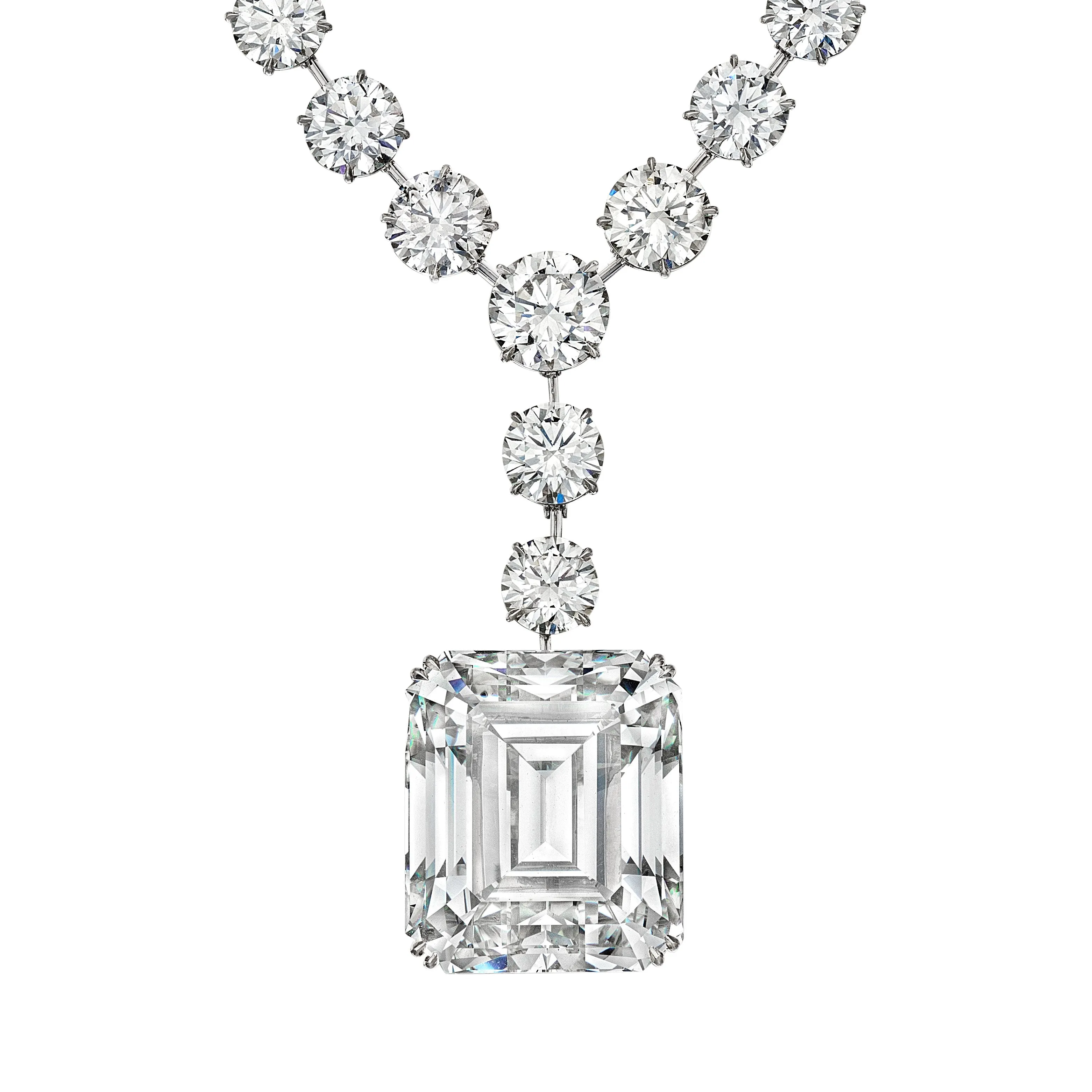 'LEVIEV Sirius' Emerald and Round Diamond Necklace, 200 CT
