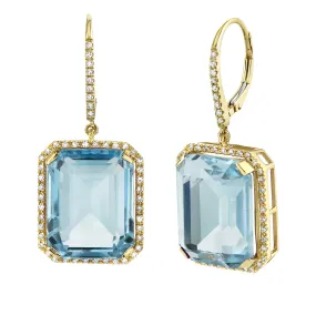 Light Blue Crystal & Diamond Portrait Earrings