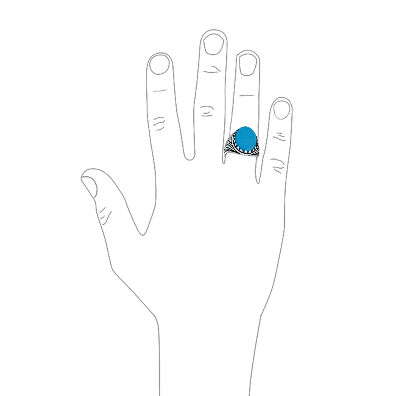 Mens Silver Ring with Black Onyx Blue Turquoise Tiger Eye Gemstone Lion Claw Design