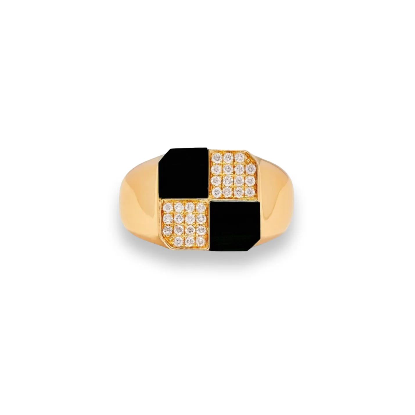 Mini Damier Diamond & Precious Stone Square Checker Board Ring