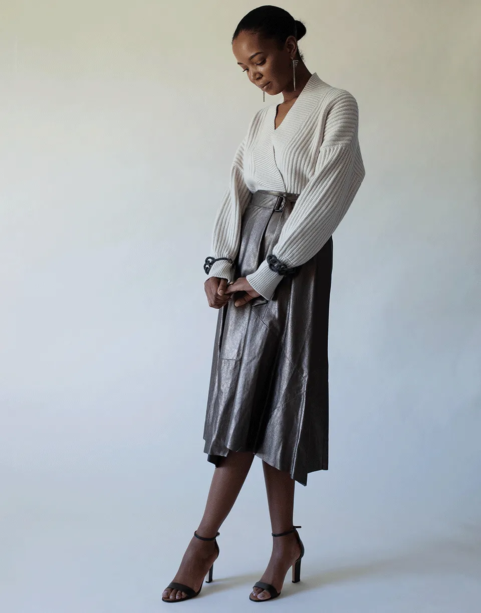 Monili Bracelet Cashmere English Ribbed Cardigan