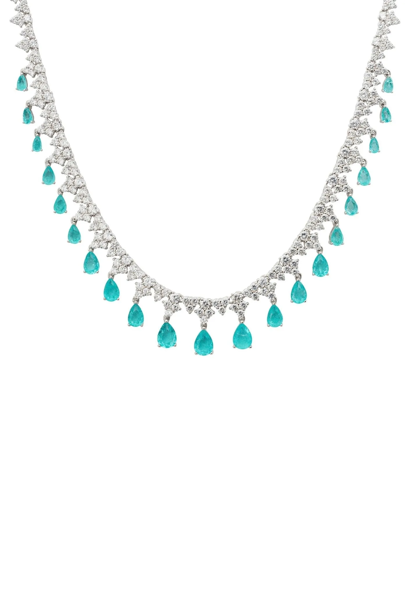 Monroe Gemstone Statement Necklace Paraiba Tourmaline Silver