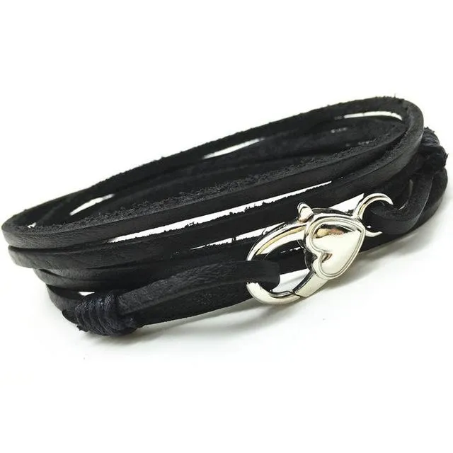 Multi-layer Fish Hook Leather Bracelet